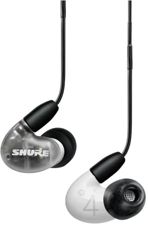 Shure SE42HYW UNI AONIC 4 Auricolari Sound Isolating cablati, suono dettagliato, design ibrido a doppio driver, vestibilità in ear, cavo staccabile, compatibili con dispositivi Apple e Android, Bianco