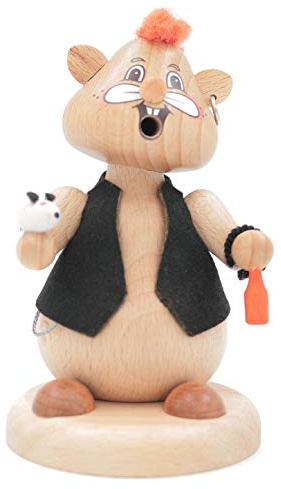 Kuhnert - Hamster Räuchermann Räucherfigur Massivholz gedrechselt 13cm (Punk)