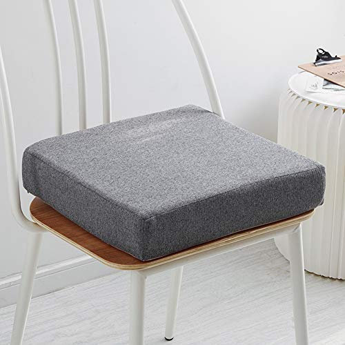 Yuly Cojín grueso acolchado de espuma viscoelástica, cojín de silla antideslizante desmontable, cómodo cojín de asiento para sillas/sofá/sillón