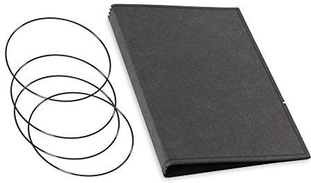 A5, revolutionäres, nachhaltiges X17-Konzept für Notizbuch Personal Organizer und Terminplaner/Hülle für 3 Hefte! Vegan, Deutsches Zellulose-Material, schwarz, Made in Germany