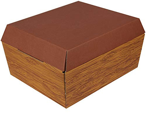 Bestlivings Haustiersarg, Tiersarg in vers. Größen, aus Wellkarton (biologisch abbaubar) - Tiersarg Bedruckt M - 300x250x150mm - Design: Holz