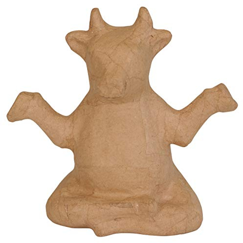 Décopatch SA225C - Figur aus Pappmaché, Kuh Yoga, 8,5x16,5x16cm, 1 Stück