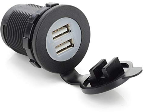 YONGYAO Auto Dual USB Ladegerät Zigarettenanzünder Steckdose Blaulicht 12V 20A