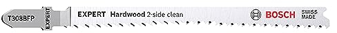 Bosch Accessories Professional 3x Lames de scie sauteuse Expert 'Hardwood 2-Side Clean' T 308 BFP (pour Comptoir de cuisine, Panneaux plastifiés, Longueur 117 mm, Accessoire Scie sauteuse) 5 - 50 mm