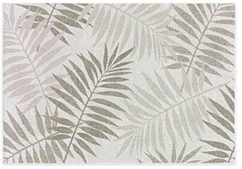 Domdeco In- & Outdoor Teppich Joris mit Natur-Motiv - wetterfest & robust für Terrasse/Balkon oder Innenräume, 100% aus recycelten PET-Flaschen, Creme-Braun in 160x230cm