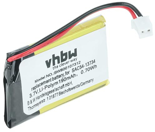 vhbw Akku kompatibel mit SportDog FieldTrainer 425S, FieldTrainer 425 Hundehalsband Hunde-Trainer (190 mAh, 3,7 V, Li-Polymer)