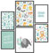 Papierschmiede® Bilder Kinderzimmer Kids Mood Poster Set Hakuna Matata Tiere, Kinderzimmer Bilder Babyzimmer Deko, 2x DIN A4 und 4x DIN A5, Löwe Dschungel Elefant - Kinderposter ohne Rahmen
