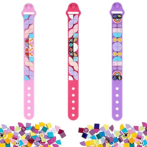 Kinder Bauklötze Armbänder, 3 Stück Dots Armbänder,Freundschaftsbänder Spielzeug, DIY Kreatives Basteln Armband Making Kit, für Mädchen Jungen Teenager Geburtstagsgeschenke (B)