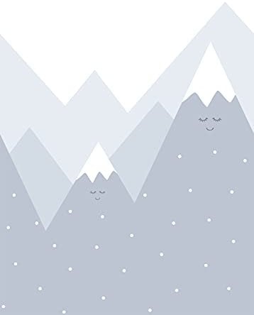 papier peint panoramique montagnes bleu clair 200 x 279 cm - ESTAhome