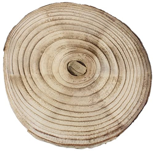 MACOSA WV43077 Deko-Baumscheibe Ø29 cm Dekoscheibe aus Paulownia-Holz naturbelassen mit Rinde Dekoscheibe Holz Holzscheibe rund Holzkreis