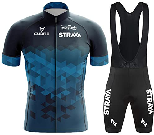 Radtrikot Set,Fahrradtrikot Herren,Atmungsaktives Sommer Kurzarm Fahrradtrikot Kurzarm + Radhose,Fahrradbekleidung Set für Fahrrad Rennrad MTB (31,3XL)