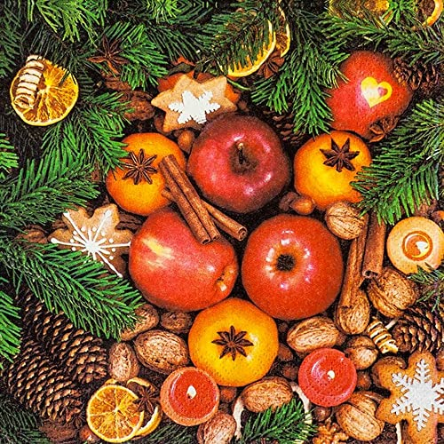 20 kleine Cocktail-Servietten Leckere Auslese für Weihnachten | Weihnachten | Winter | Tischdeko | Decoupage | Serviettentechnik 25x25cm
