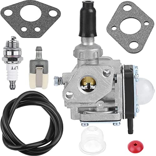 ZAMDOE Vergaser-Kit für Kawasaki Th43 Th48 Motor Rasenmäher Trimmer Outdoor Gartengerät, mit Dichtung Kraftstoffleitung Zündkerze Motorteile