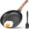 BIWHALE Non Stick Frying Pan 28cm with Heat-Resistant Soft Bakelite Handle, Granite Induction Frying Pan for Induction, Electric and Gas Hobs, Omelette Pan Less Oil Fumes (Black)