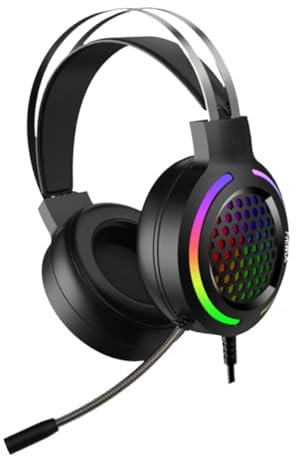 1 PC Spielunterdrückung Geräuschmikrofon Für Laptop Gaming RGB Ohrpolster Mikrofon Am Kopf Montierter Gamer Hintergrundbeleuchtung Farben Licht Computerkopf Kompatibel