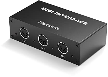 DigitalLife 2-In/1-Out MIDI Merge Box -(Interfaccia MIDI a 5 Pin DIN, MERGE-2)