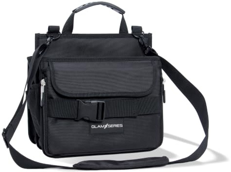 GlamSeries GlamCarrier Kosmetiktasche, Schminktasche viel Stauraum, Kosmetikbeutel faltbar Griff und Tragegurt, Beauty Bag für Make Up Artists, Friseure