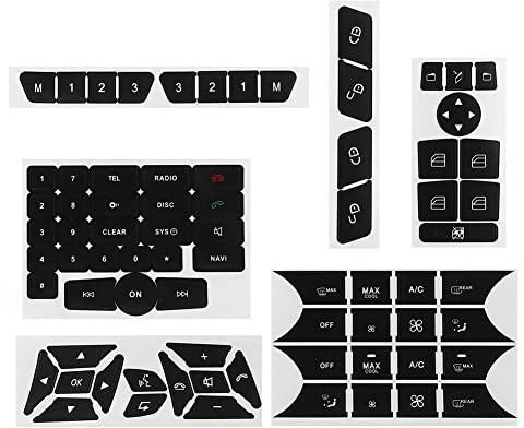 1/2 Set Ersatz Klimaanlage Dash Button Repair Decals Kit Auto Tasten Tür Lenkung A/C Fenster Radio Aufkleber für Mercedes 2007-14