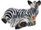 WitnyStore Kleine 3.8 cm lange ruheende Zebra-Figur – Miniatur, handgefertigt, bemalte Keramik, tropische Savanne, Afrika, Wildleben, schwarz-weißes Tier, Porzellan, Ton, Dekoration, Geschenke