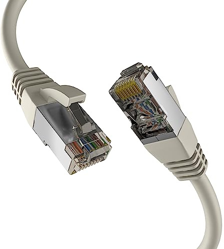 EFB-Elektronik - CAT. 8 Netzwerkkabel bis zu 40 Gbit - 1 m LAN Kabel Ethernet Kabel Patchkabel mit Knickschutz - PoE Übertragung von Daten und Strom - RJ45 Anschluss, S/FTP PIMF Schirmung - Grau