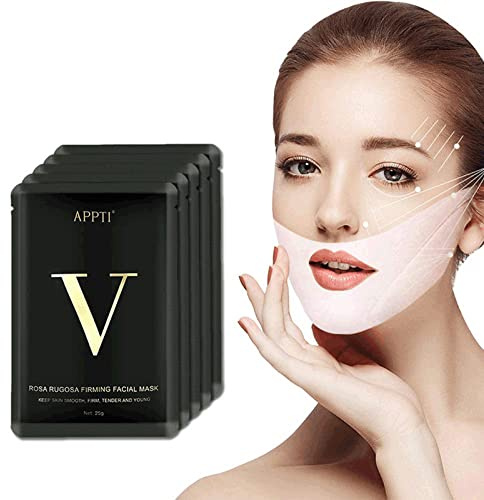 APPTI V Line Lifting Mask Gesichtsmaske, 5 Stücke | Doppelkinn Entferner, V-Form Feuchtigkeitsmaske, Firming, Moisturizing Gesichtspflege