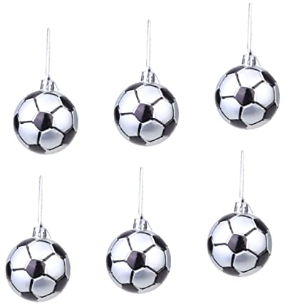 BUGUUYO Weihnachtsschmuck in Fußballform 6 Stück Zarte Christbaumkugeln Dekorative Weihnachtskugeln Zum Aufhängen Am Baum