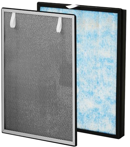 ISSELEC Luftreiniger H13 HEPA Filter Ersatz, Aluminium Vorfilter, True HEPA und Aktivkohle Filter, 5-in-1 Filter, Luftfilter gegen 99.97% Gerüche Staub Pollen Rauch