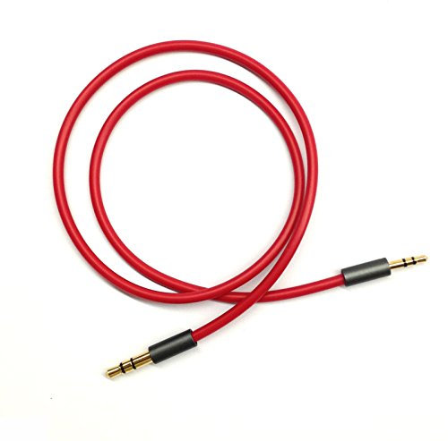 ABLET 50cm Gold Plated Design 3.5mm to 2.5mm Male Car Auxiliary Cable Cord Headphone audio Cable Compatible with Bose headphone, for JBL headphone, Smartphone Tablet MP3 Player Red
