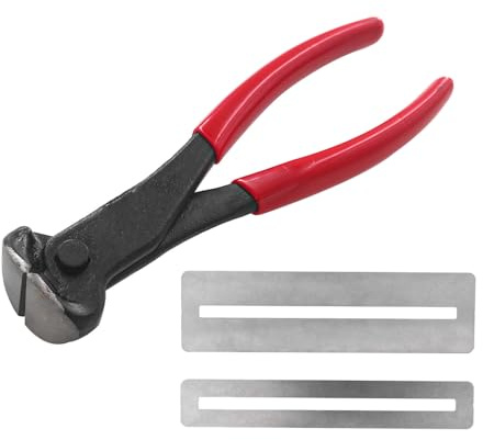 Hsthe Sea Gitarrensaiten Bundzange, Edelstahl, praktische Bundzieher Entfernungszange, Saite, Gitarrenbrückenstifte, Gitarrenbauer Reparaturwerkzeug für Gitarrenbass (schwarz + rot)