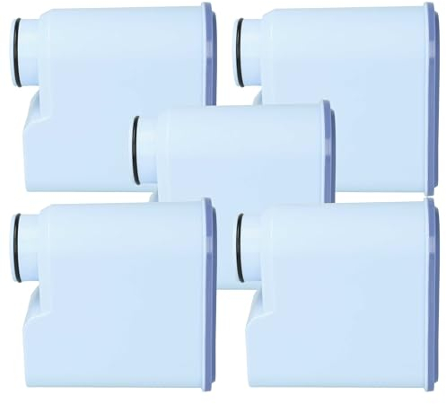 vhbw 5x Wasserfilter Filter kompatibel mit Philips Serie 5000 EP5340/10, EP5345/10 Kaffeevollautomat, Espressomaschine Hellblau