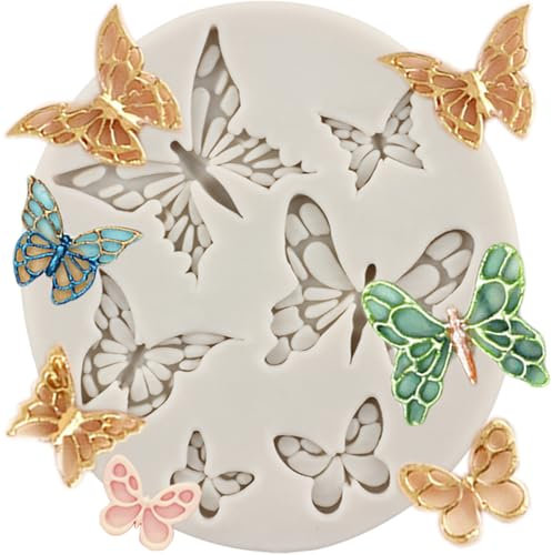 MINFEIDMS Butterfly Fondant Mould Silicone Butterfly Moulds for Cake Decorating Cupcake Topper Candy Chocolate Gum Paste Polymer Clay