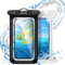 JETech Wasserdicht Handytasche, 2 Stück Hülle für iPhone 16e 16 15 14 13 Pro Max Plus, für Galaxy S25 S24 Ultra und Andere bis zu 7,2 Zoll, IPX8 Trockensack mit Umhängeband (Schwarz+Klar)