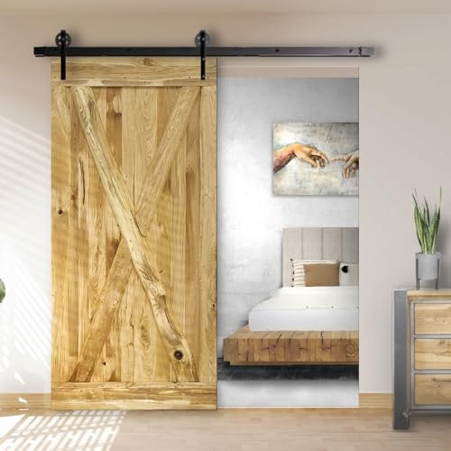 SEART Rustikale Holzschiebetüren für Speisekammer, Schlafzimmer, Zimmer, Diele Marx (100x220, Naturöl)
