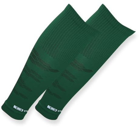 Tapedesign - TUBES PRO 1 Paar Fußball Stutzen (ohne Socken) Grün für Damen, Herren & Kinder - Fussball Sleeves für Schienbeinschoner - Fussball-Stutzen Knie lang - Fußball-Strümpfe (One-Size)