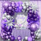 Dark Purple Balloon Arch Kit With 2pcs Spike Balloons, 120pcs Pastel and Metallic Silver Garland for Girls Women Wedding Anniversary Birthday Baby Shower Party Decorations Supplies