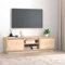Gecheer Meuble TV 140x35x40 cm Bois de pin Massif, Banc TV avec Compartiment avec Portes et Étagères, Support de Télévision Armoire TV pour Salon, Chambre
