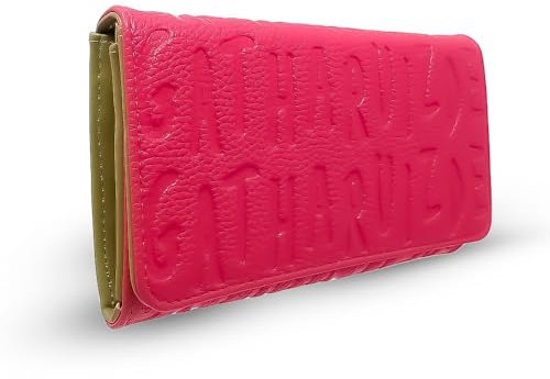 Agatha Ruiz de la Prada Geldbörse Zweifarbige Geldbörse in Fuchsia, kombiniert mit einem grünen Fach mit drei Fächern und Reißverschluss. Taschengröße: 17 x 11 x 4 cm. Frau.