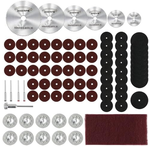 88PCS HSS Circular Saw Blades Grinding Wheel Discs Set, Diamond Saw Blade Resin Cut-OFF Wheels Wood Metal Cutting Discs Wheels Kit with Mandrels for Dremel Rotary Tool