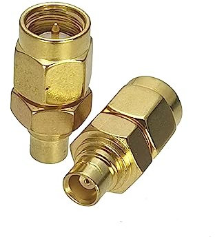 2 Stück Stecker SMA Stecker auf MCX Buchse RF Adapter Koaxial