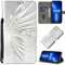 BOLELAW Hülle für Xiaomi Mi Note 10 Lite mit [Magnetverschluss] [Standfunktion] [Kartenfächern] Flip Case Leder Schutzhülle Stylische Klapphülle, Kristall-Flügel