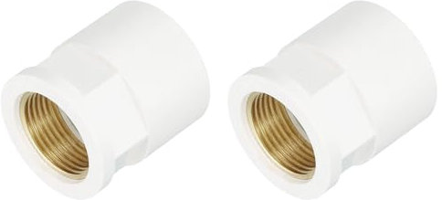 QUARKZMAN 2 Pcs Raccords De Tuyau En PVC, 32mm 3/4 PT Filetage Femelle En Laiton Raccord De Tuyau Adaptateur De Tuyau Pour Plomberie D'égout D'irrigation Domestique, Blanc