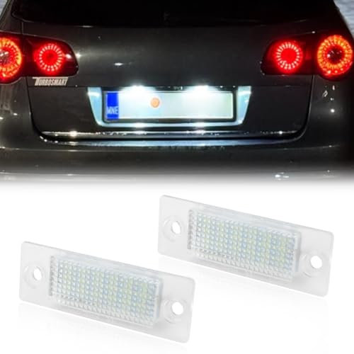 MARCHFA Kennzeichenbeleuchtung für Golf 5/Caddy III/Passat Autozubehör Ersatzteile 2 X 18LED Nummernschildleuchten