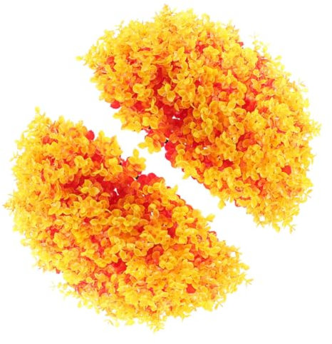 PRETYZOOM Eukalyptus-grasball Graswand Grüne Girlande Glyzinien Künstliche Herbstblumen Für Den Außenbereich Hängende Bälle Für Den Garten Große Gefälschte Pflanze Im Freien Orange Plastik