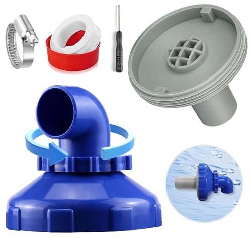 Afenau Buse de Refoulement Piscine 360°Tournant, 32mm Buse Refoulement, Réglable Buse de Sortie, Buse de Sortie Piscine, Accessoire Piscine Hors Sol pour Intex Bestway