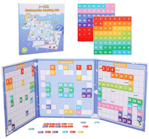 Ruwshuuk Hunderte Chart, Hundert Board,Magnetnummer Fliesen 1-100 - Lehrmittel, Lernwerkzeug, Vorschullernaktivitäten für Weihnacht Geburtstage Ostern