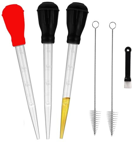 3 PCS Turkey Baster, Baster for Cooking, Large Pipette, Baster for Cooking, Bulb Barbecue Chicken Basting Cooking Pipette, Plastic Dropper Aquarium Injector for Cooking BBQ Grill Baking
