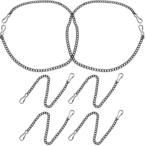 Hängeketten mit Haken 6 Stück, Verstellbar, Eisen, Schwarz | Türschilder und Pflanzen, Leicht Abnehmbar, Robust und Langlebig, Schlichtes Design, Dekorativ