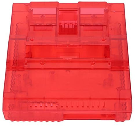 Acouto Étui Transparent adapté à la Console de Jeu Rétro Version Américaine avec clé d'alimentation et de Réinitialisation Coque de Remplacement pour Console Rouge Transparente Ne Étui Transparent