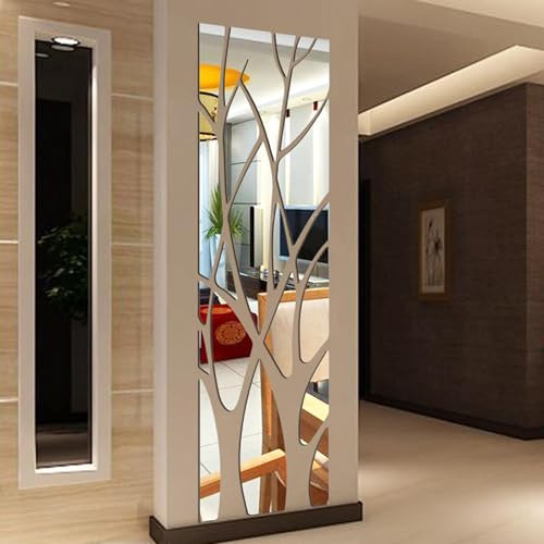 SSyang Adesivi da Parete con Specchio Rombo Autoadesivo, Desivo da Parete, 3D Acrilico Rimovibile Fai da te Arte Impermeabili Decorazione, Per Pareti,Finestre e Armadi(Dimensioni Combinate100*28 cm)