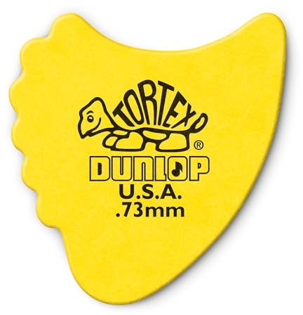 Dunlop 414R73 Tortex® Fins, Yellow, .73mm, 72/Bag
